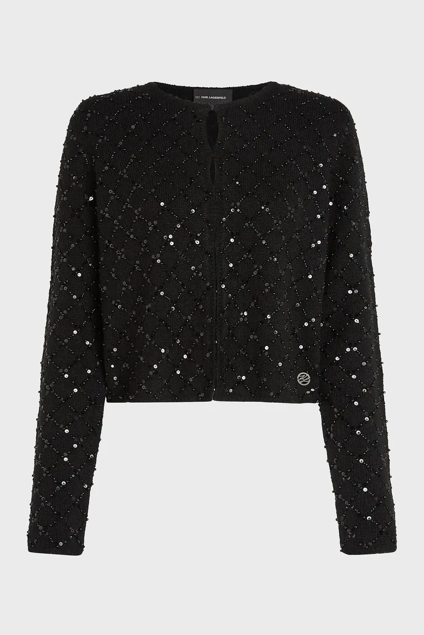 Женский черный кардиган embellished 5