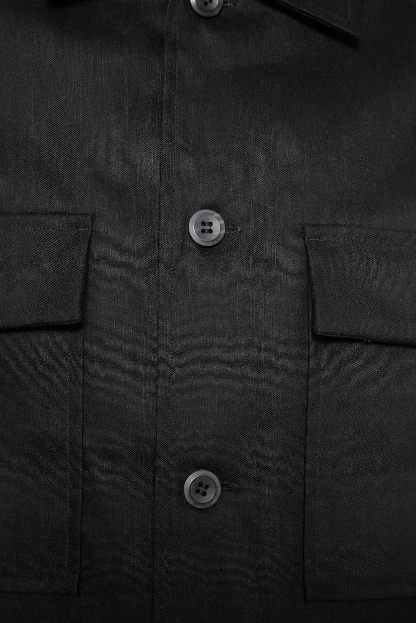 Мужская черная рубашка STRETCH OVERSHIRT 5