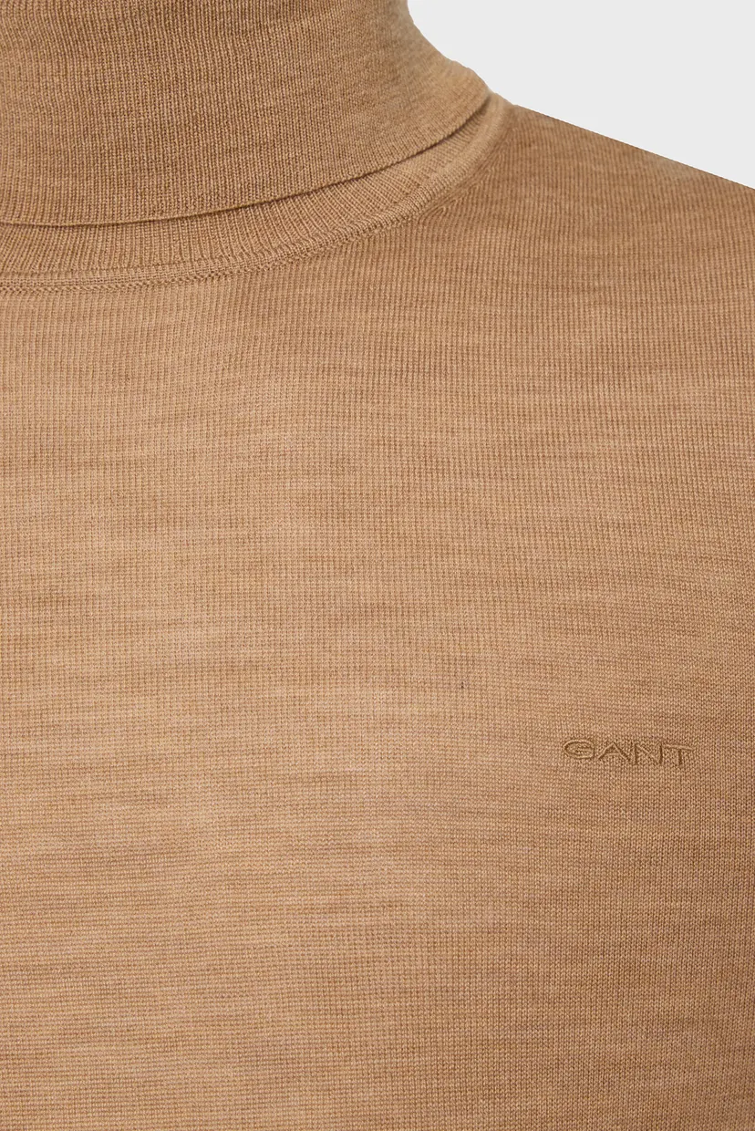 Чоловічий коричневий вовняний гольф EXTRAFINE MERINO WOOL TURTLENECK 4