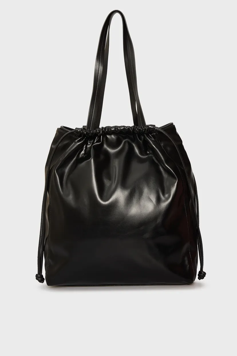 Жіноча чорна сумка DRAWSTRING TOTE 4