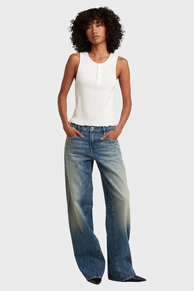 Женский белый топ henley 5