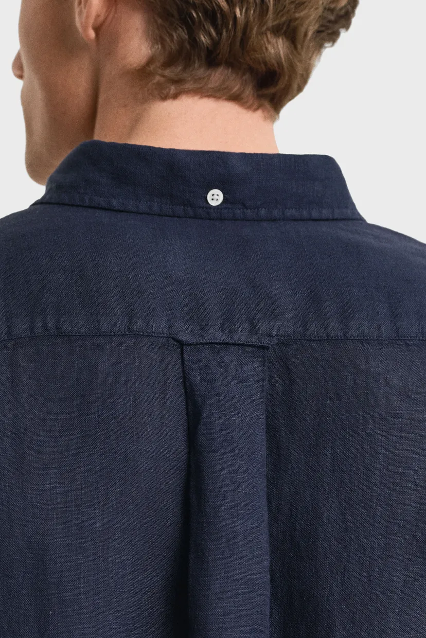 Чоловіча темно-синя лляна сорочка REG GMNT DYED LINEN SHIRT 4