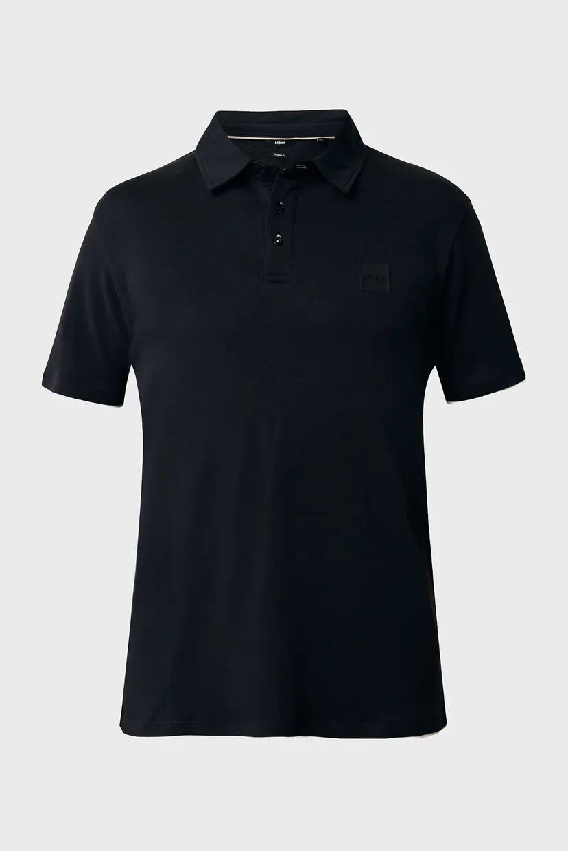 Чоловіче чорне поло Faux layered polo regular fit 5