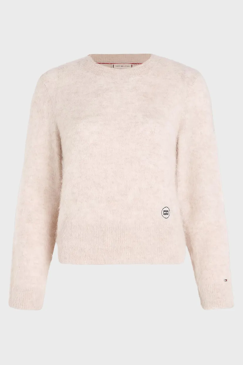 Женский бежевый шерстяной джемпер ALPACA RWB C-NK LS 5