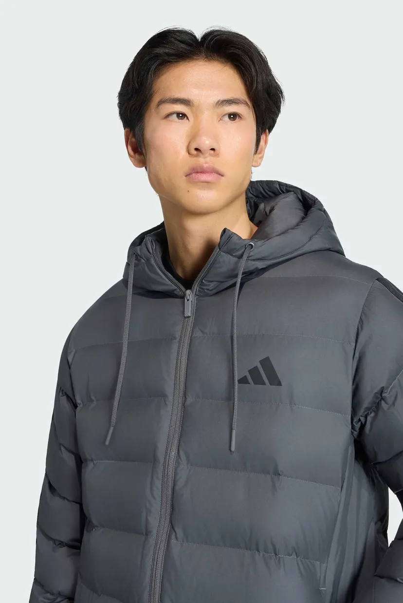 Чоловіча темно-сіра куртка Essentials CLIMAWARM 3-Stripes Synthetic Down 4