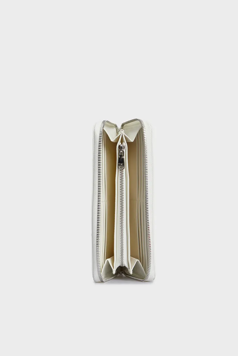 Женский белый кожаный кошелек 1DR FOLD 4