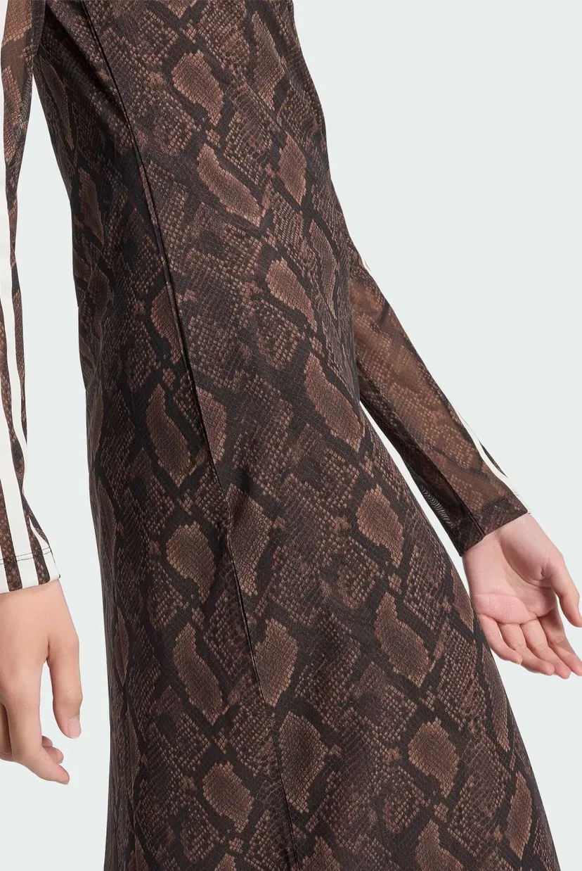 Женское коричневое платье с узором SNAKE PRINT MAXI 5