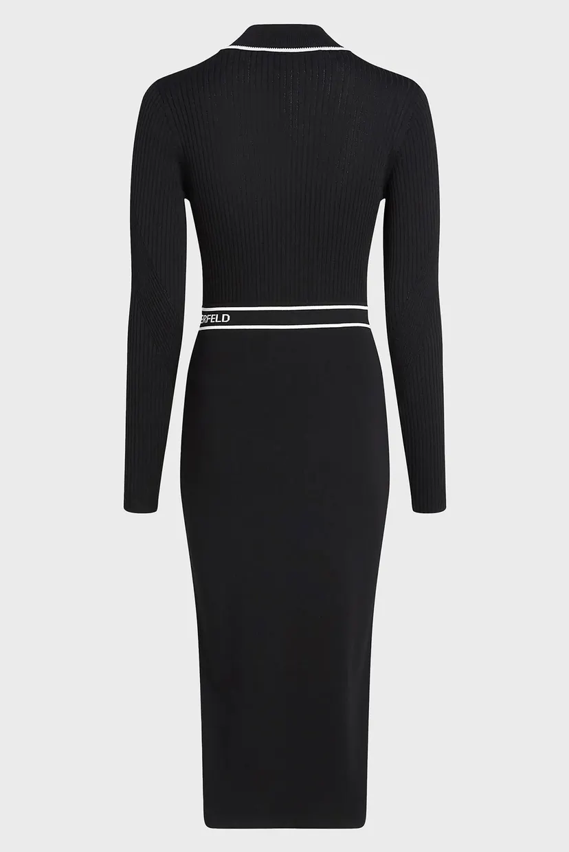 Жіноча чорна сукня LOGO KNIT DRESS 6