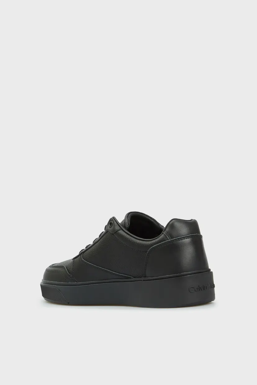 Чоловічі чорні шкіряні снікерси LOW TOP LACE UP BSKT LTH 5