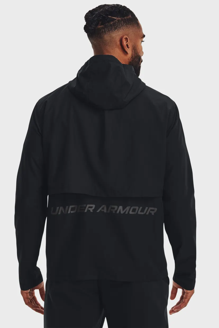 Мужская черная ветровка UA STORM RUN HOODED JACKET 3