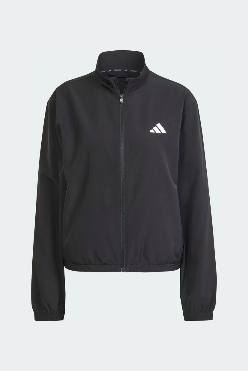 Женская черная спортивная кофта Train Essentials 3-Stripes Woven Warm-Up Jack 6