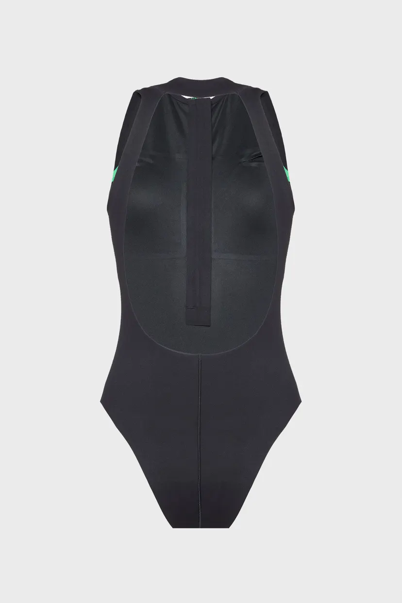 Женский черный купальник PLUNGE NECKLINE ONE PIECE 8
