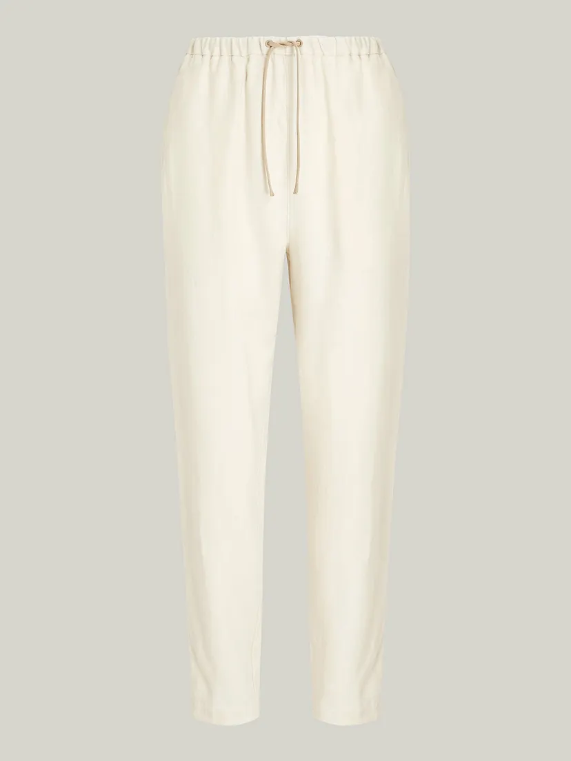 Жіночі білі лляні брюки CASUAL LINEN TAPER PULL ON PANT 5