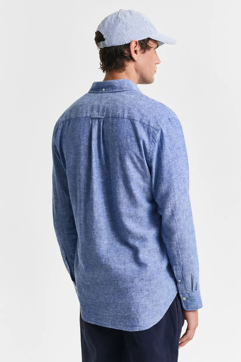 Мужская голубая льняная рубашка REG COTTON LINEN SHIRT 3