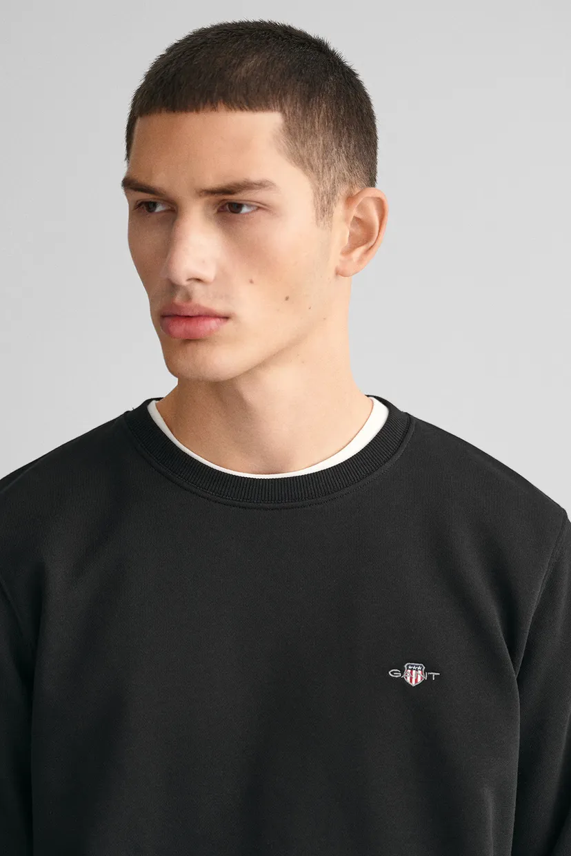 Чоловічий чорний світшот REG SHIELD C-NECK SWEAT 4