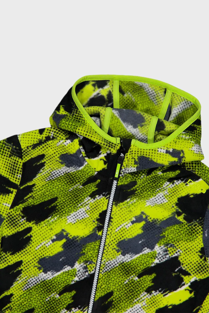 Детское салатовое худи с узором FIX HOOD ARCTIC FLEECE 4