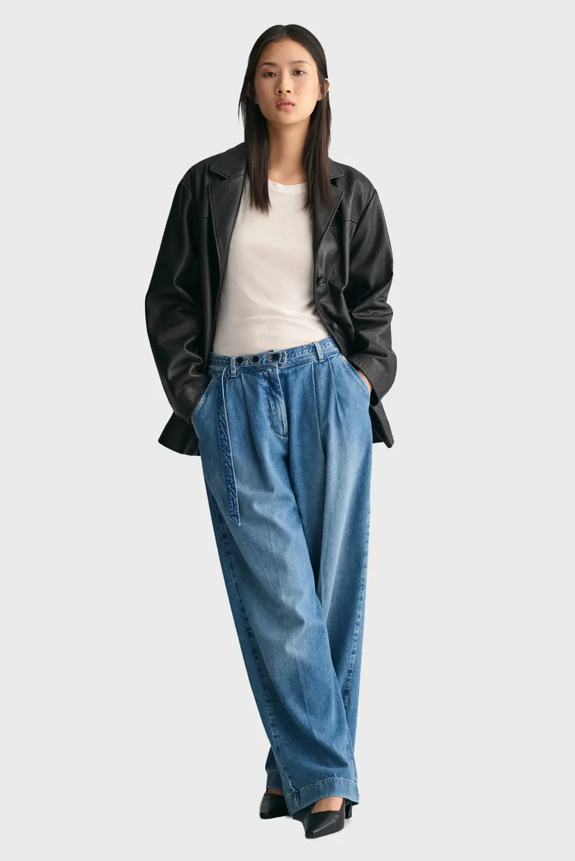 Женские синие джинсы LOW LOOSE BELTED 4