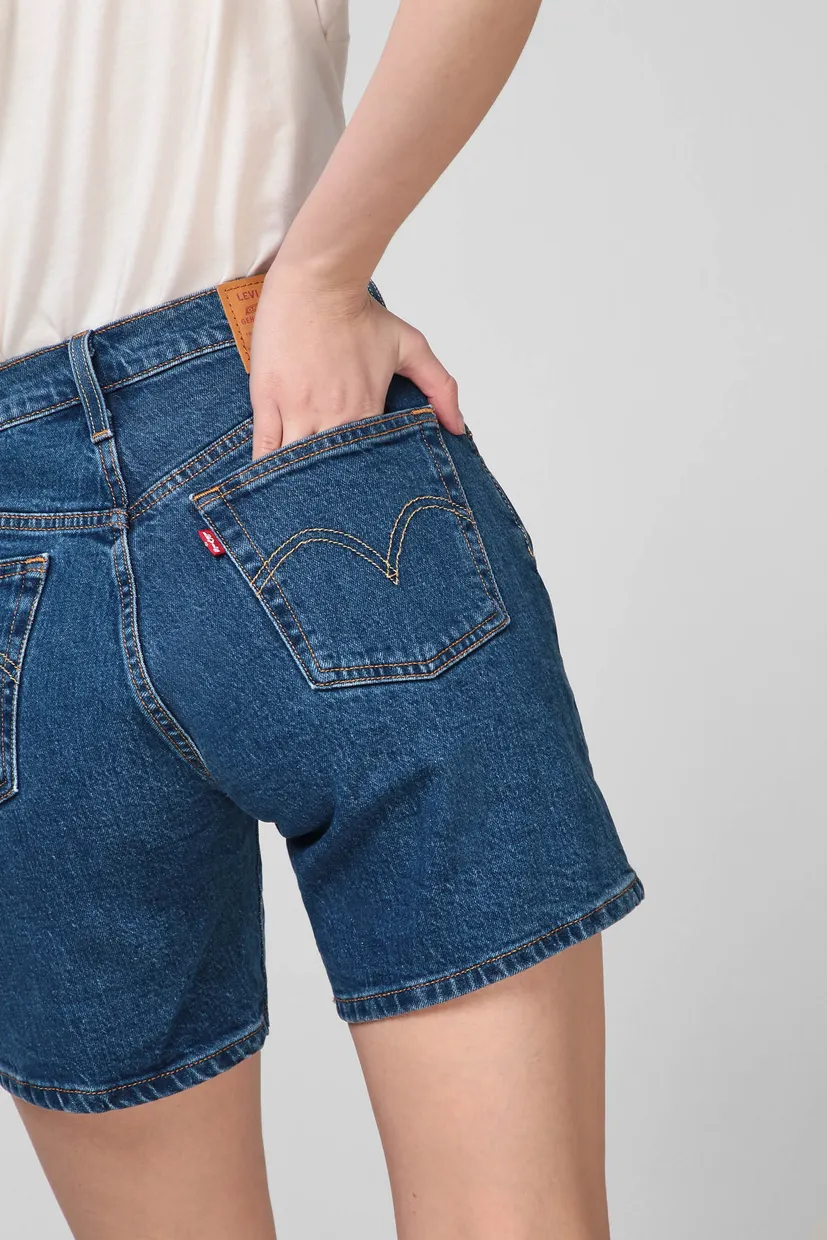 Женские синие джинсовые шорты 501® MID THIGH 5