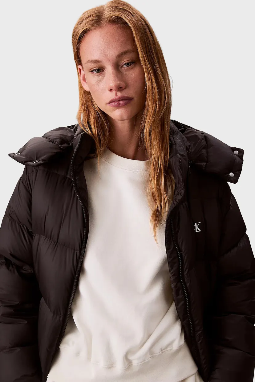 Женский черный пуховик ESSENTIAL MIDWEIGHT LONG PUFFER 6