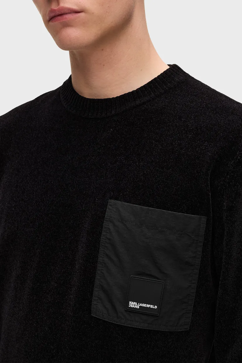 Чоловічий чорний джемпер chenille 4