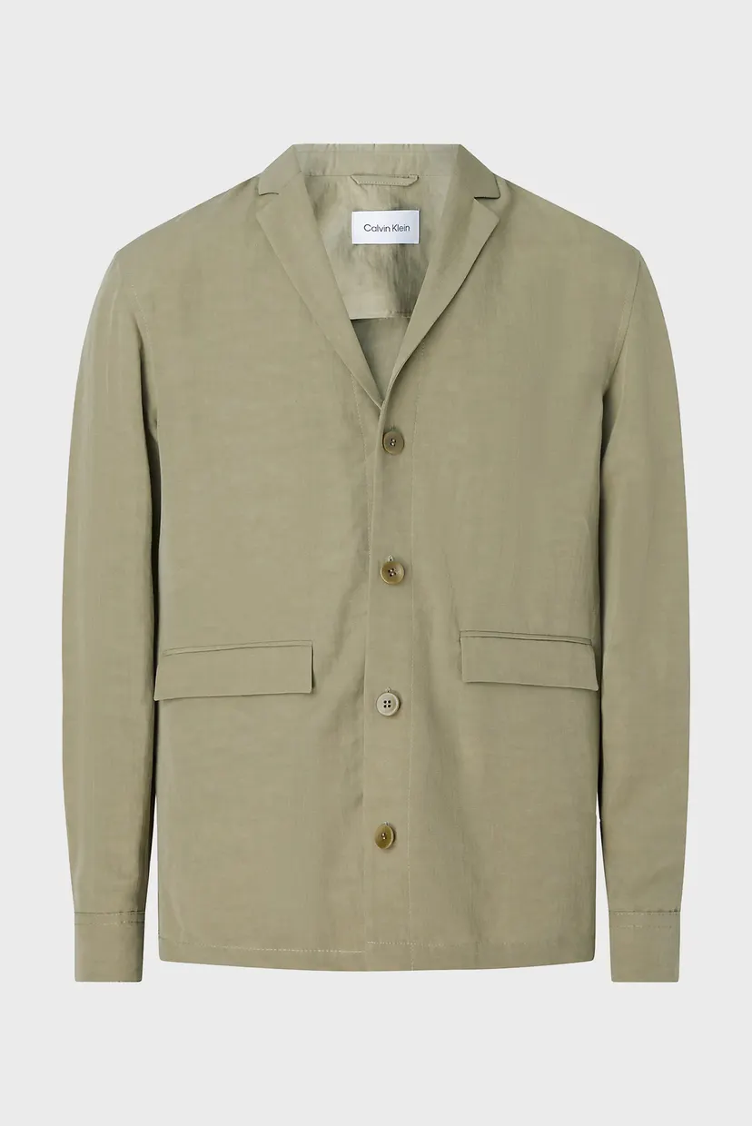 Чоловічий оливковий блейзер LINEN VISCOSE SHIRT BLAZER 5