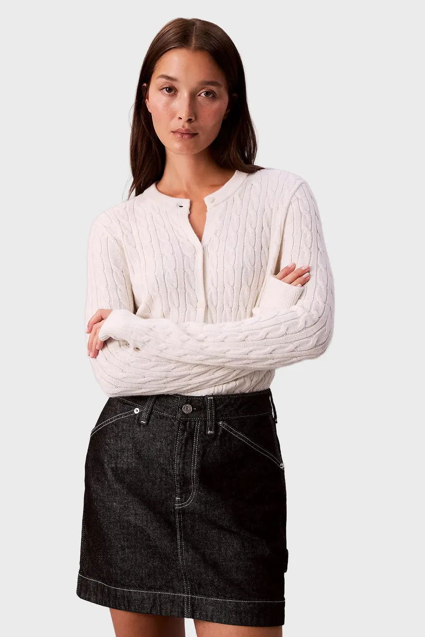 Женский белый кардиган CREWNECK 4