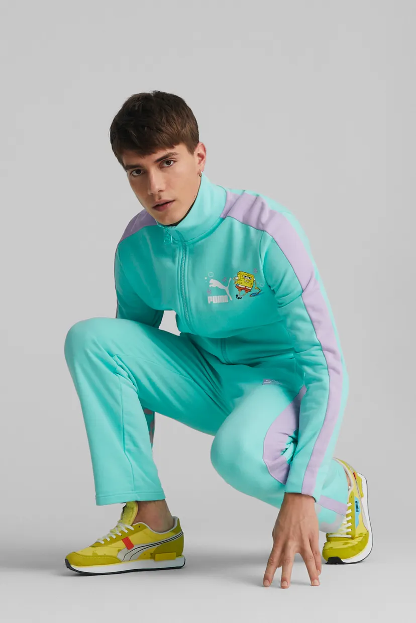 Чоловіча бірюзова спортивна кофта PUMA x SPONGEBOB T7 Track Jacket
