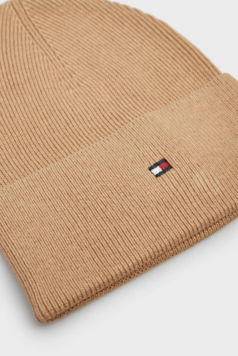 Женская бежевая шапка ESSENTIAL FLAG BEANIE 4