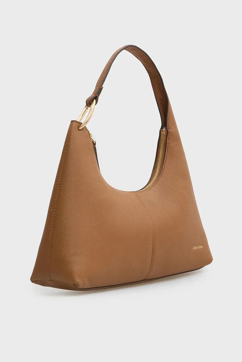 Женская рыжая кожаная сумка SLOUCHY LEATHER SHOULDER 3