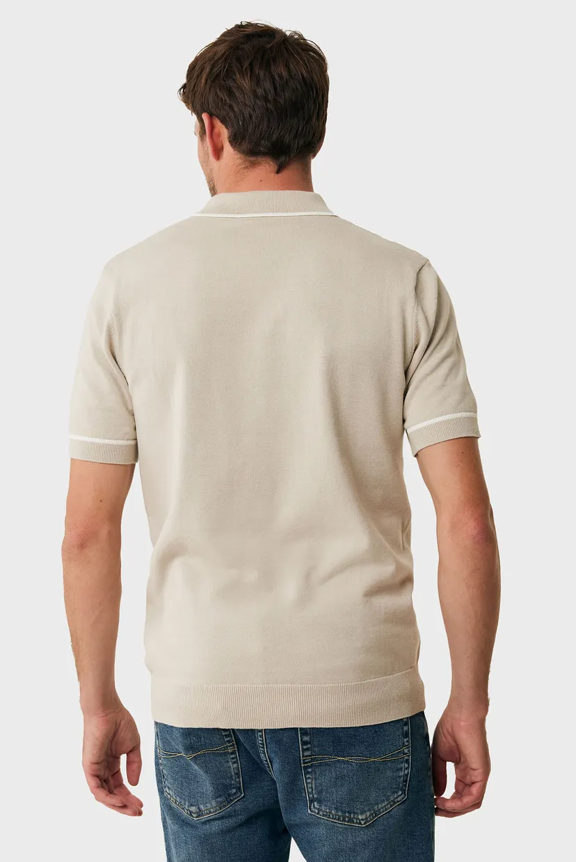 Чоловіче бежеве поло Knitted polo with tippings 3