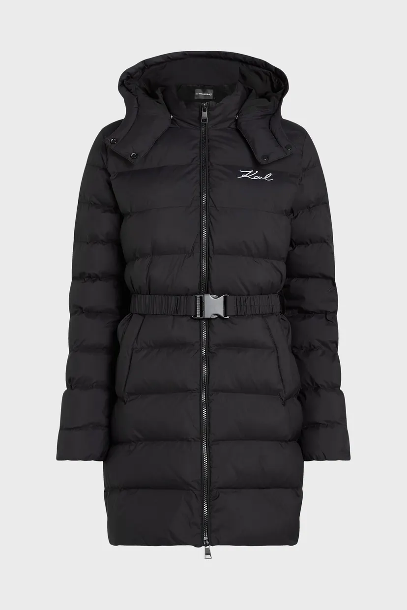 Женская черная куртка LIGHTWEIGHT LONG PUFFER 5