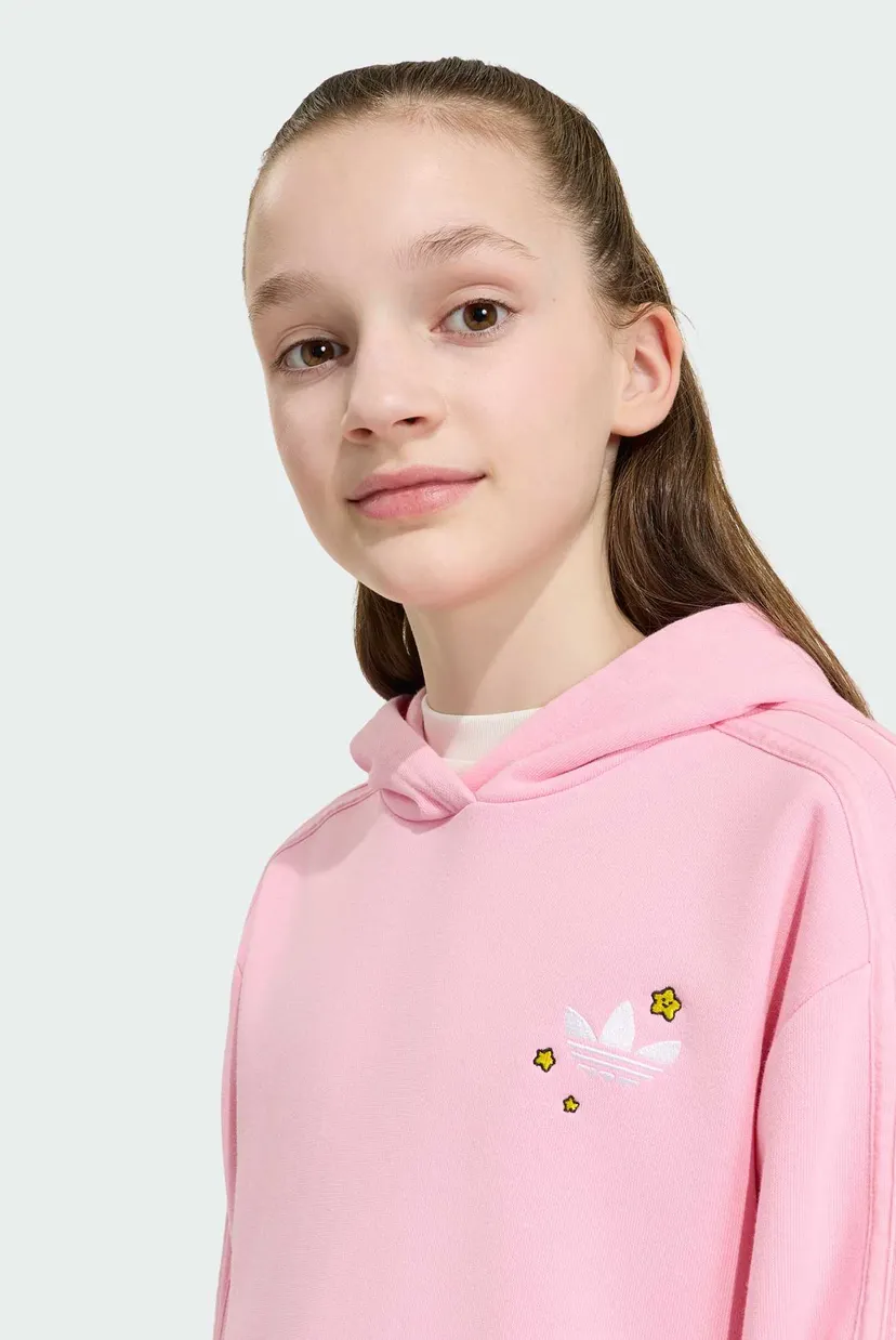 Детское розовое худи adidas CARE BEARS BOXY CROPPED 5