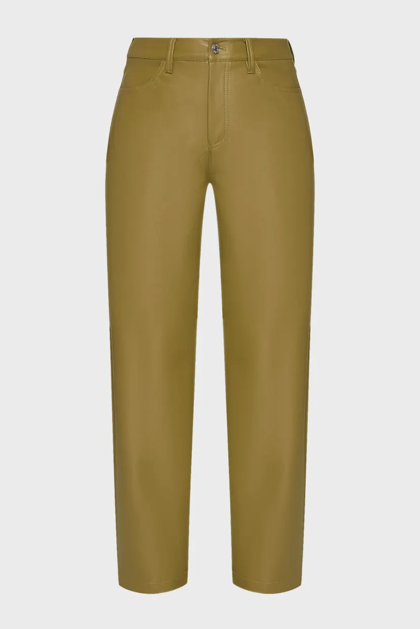 Жіночі оливкові брюки FAUX LEATHER RELAXED PANT 6