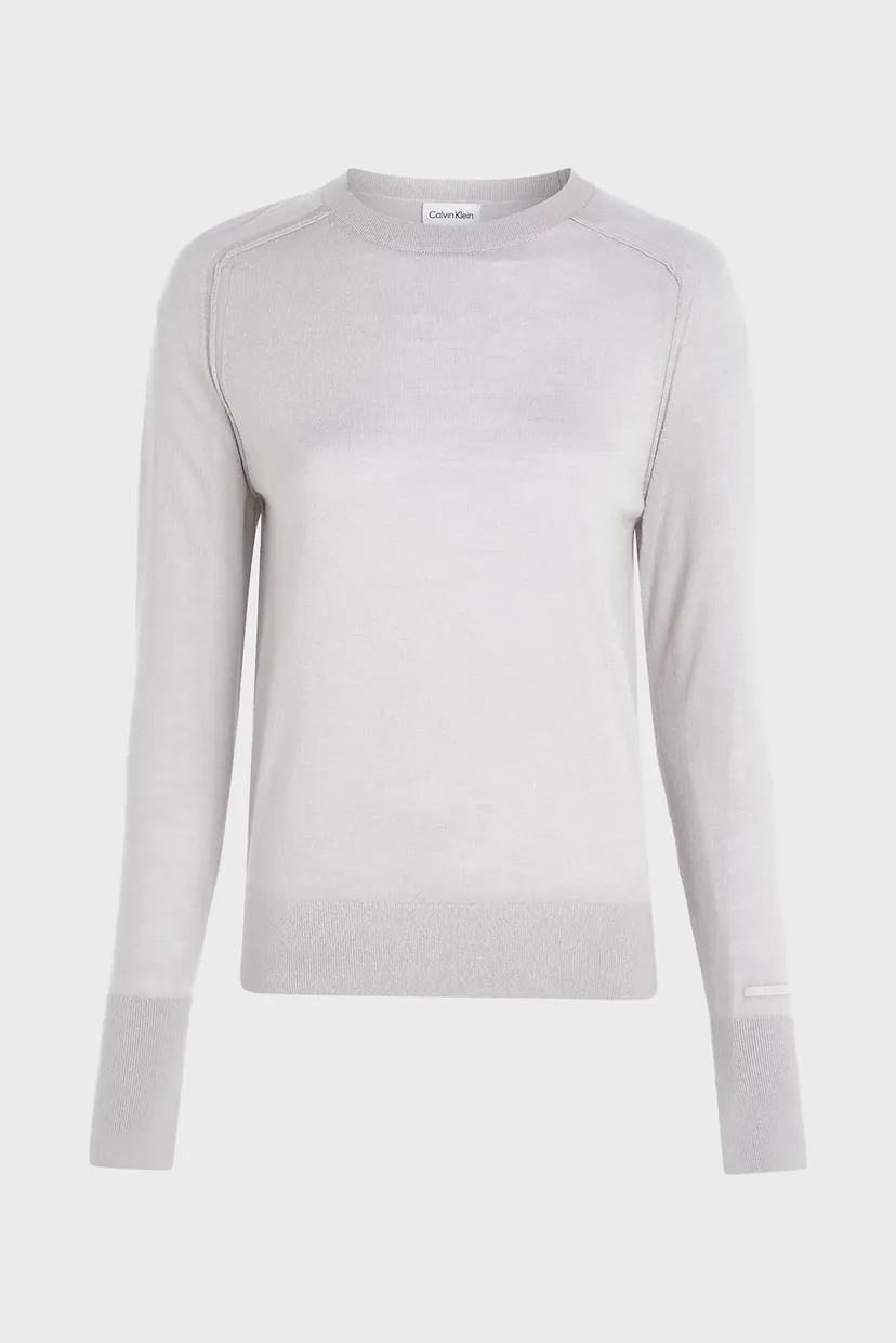 Жіночий сірий вовняний джемпер EXTRA FINE WOOL CREWNECK 5