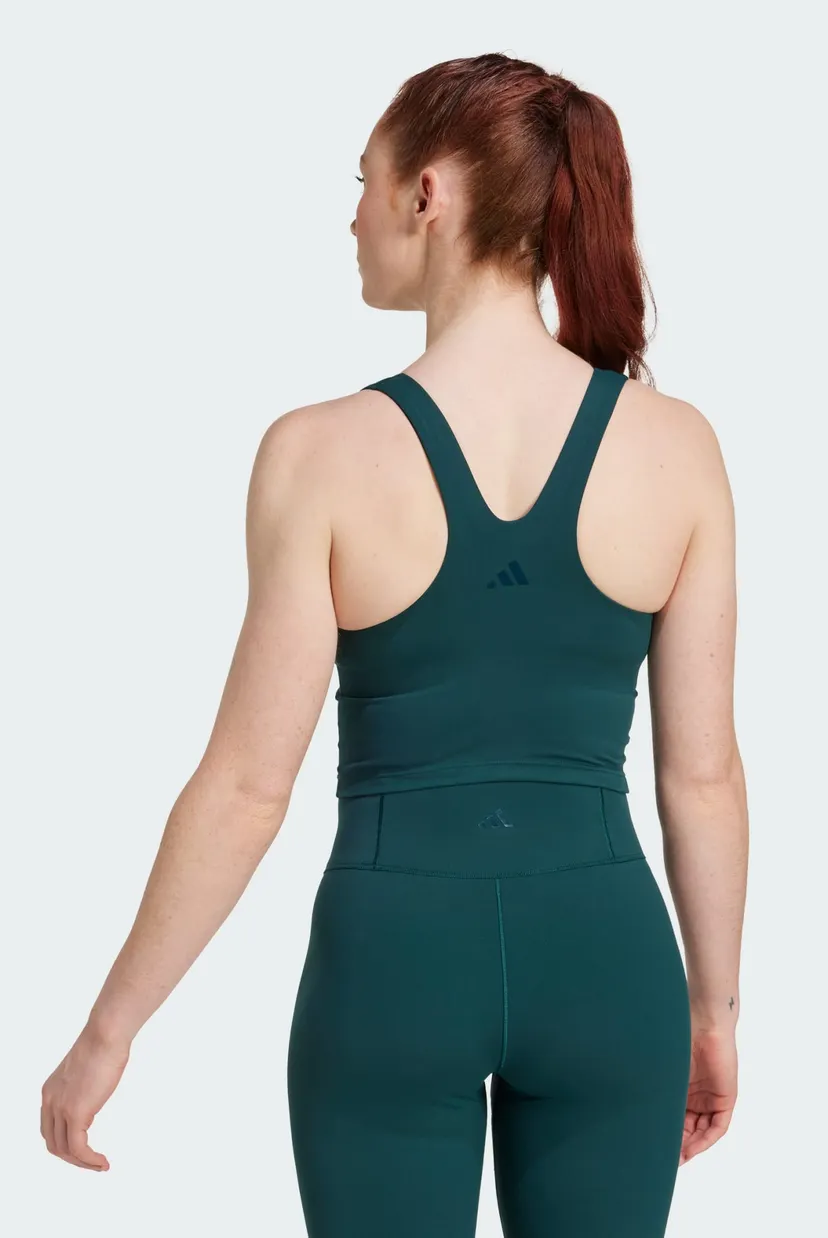 Женская темно-зеленая майка adidas All Me Medium Support 3
