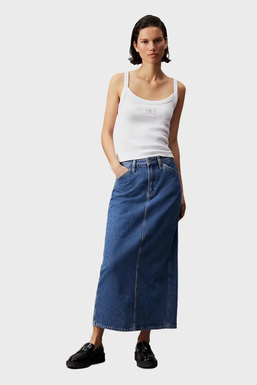 Жіноча синя джинсова спідниця TROUSER POCKET MAXI 3
