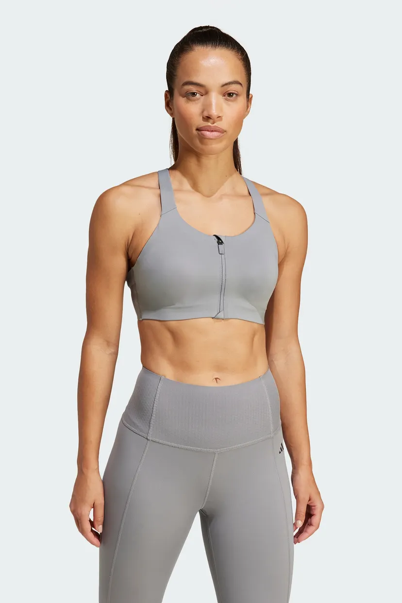 Женский серый топ TLRD Impact Luxe High-Support Zip adidas IT6656