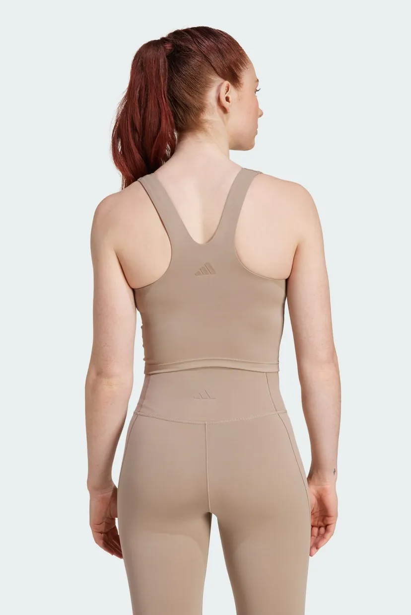 Жіночий бежевий топ  adidas All Me Medium Support 3