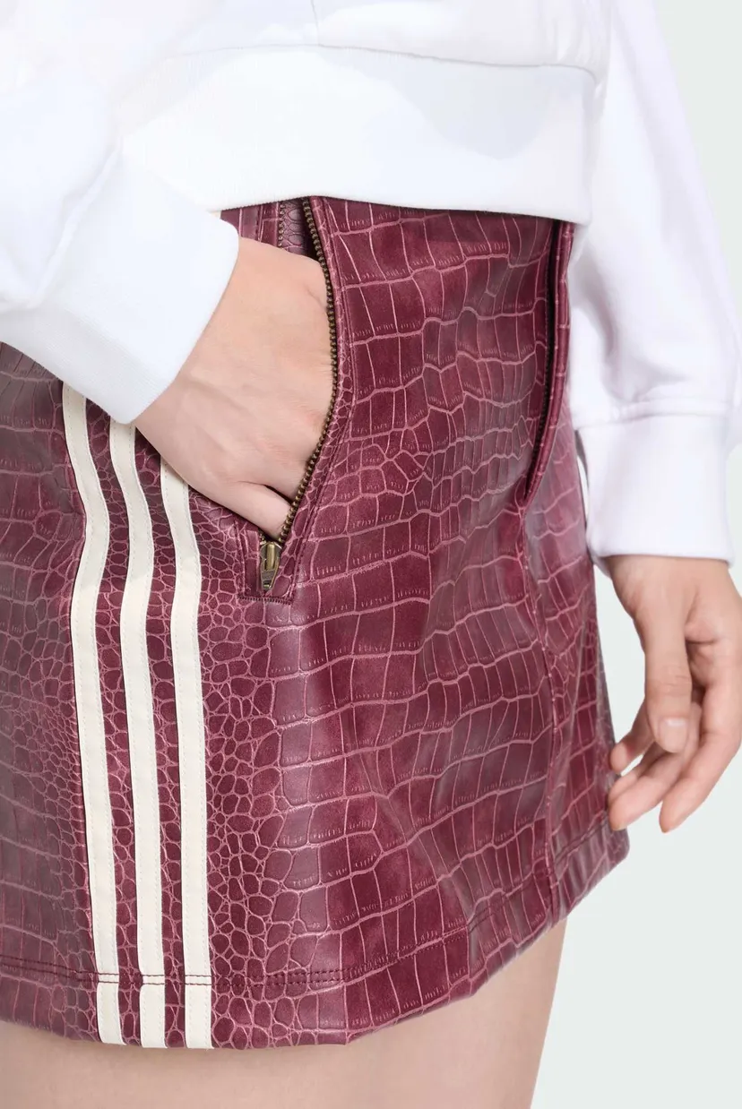 Женская бордовая юбка PLEATHER MINI 5