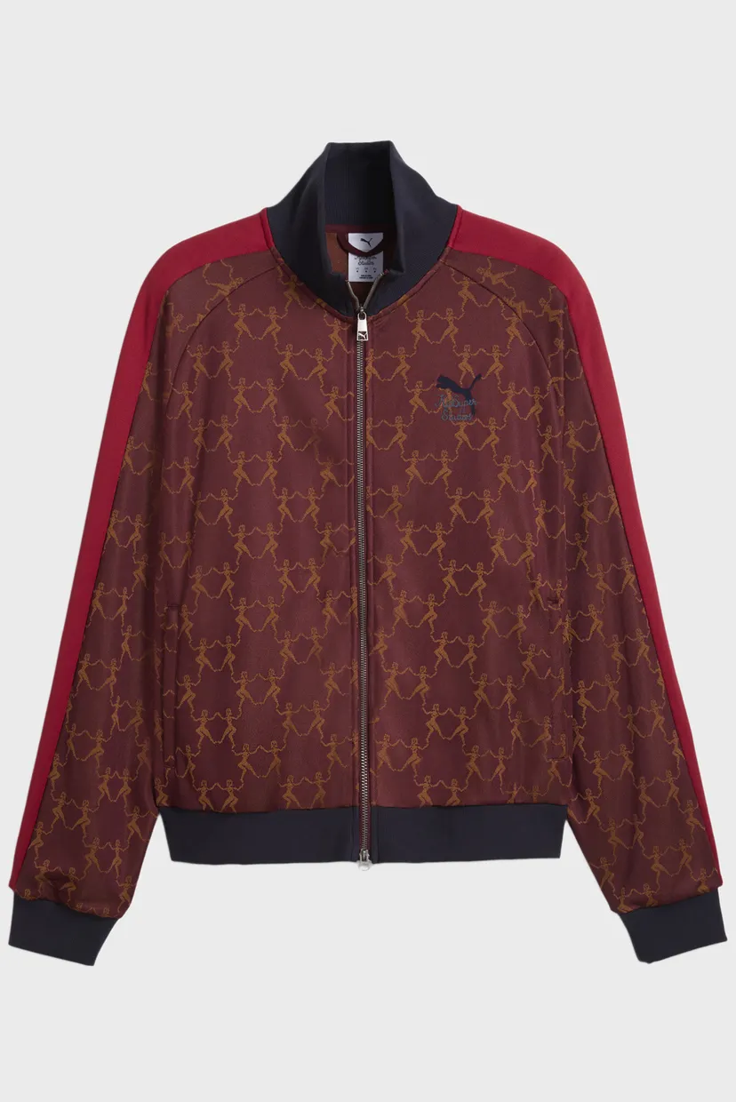 Бордовая спортивная кофта с узором PUMA x KIDSUPER T7 Jacket Unisex (унисекс) 6