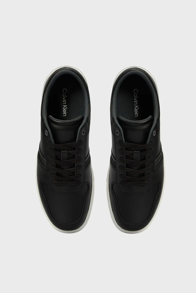 Чоловічі чорні шкіряні снікерси LOW TOP LACE UP LOGO 4