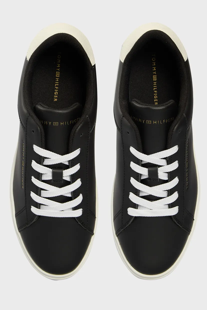 Женские черные кожаные сникерсы ESSENTIAL COURT SNEAKER 4