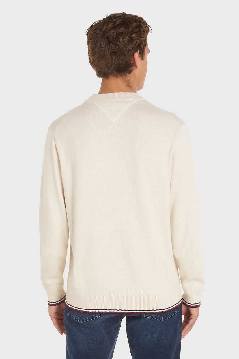 Мужской белый джемпер MONOTYPE GS TIPPED CREW NECK 2