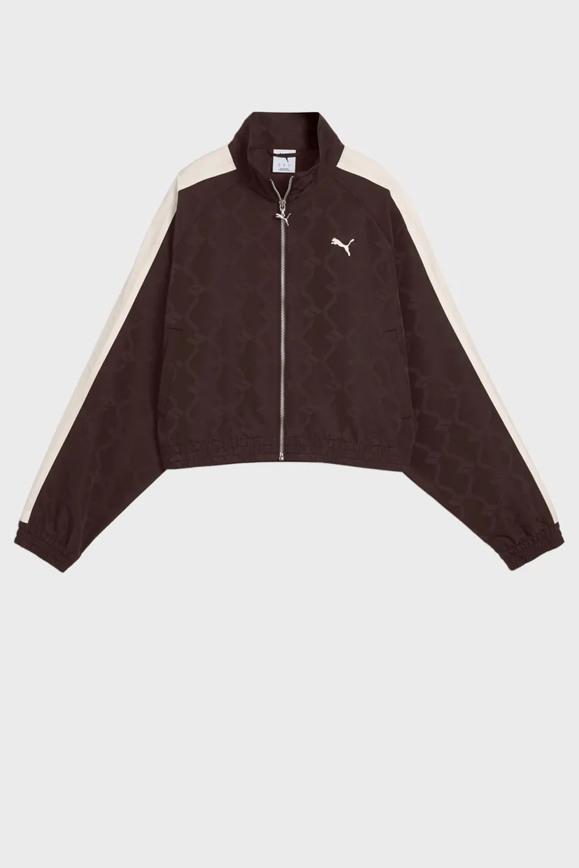 Жіноча коричнева спортивна кофта з візерунком T7 Track Jacket Women 4