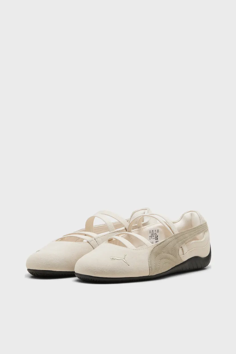 Женские бежевые замшевые балетки Speedcat Ballet Suede Shoes Women