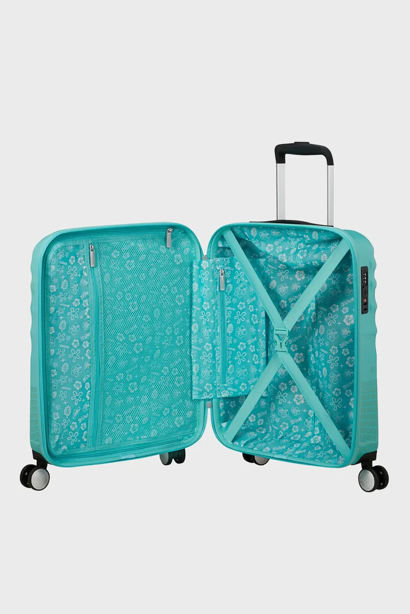 Детский бирюзовый чемодан 55 см WAVEBREAKER DISNEY STITCH FLOWER 5