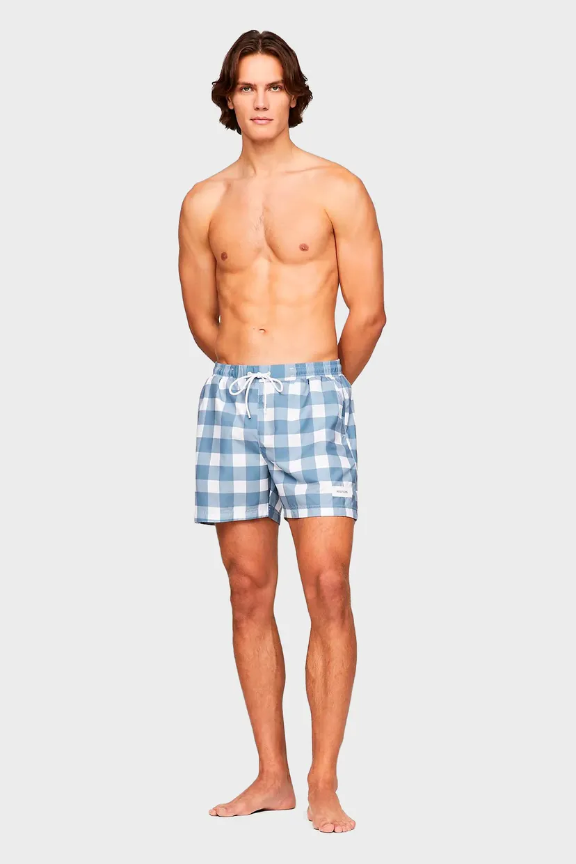 Чоловічі картаті плавальні шорти MEDIUM DRAWSTRING LABEL PRINT 3