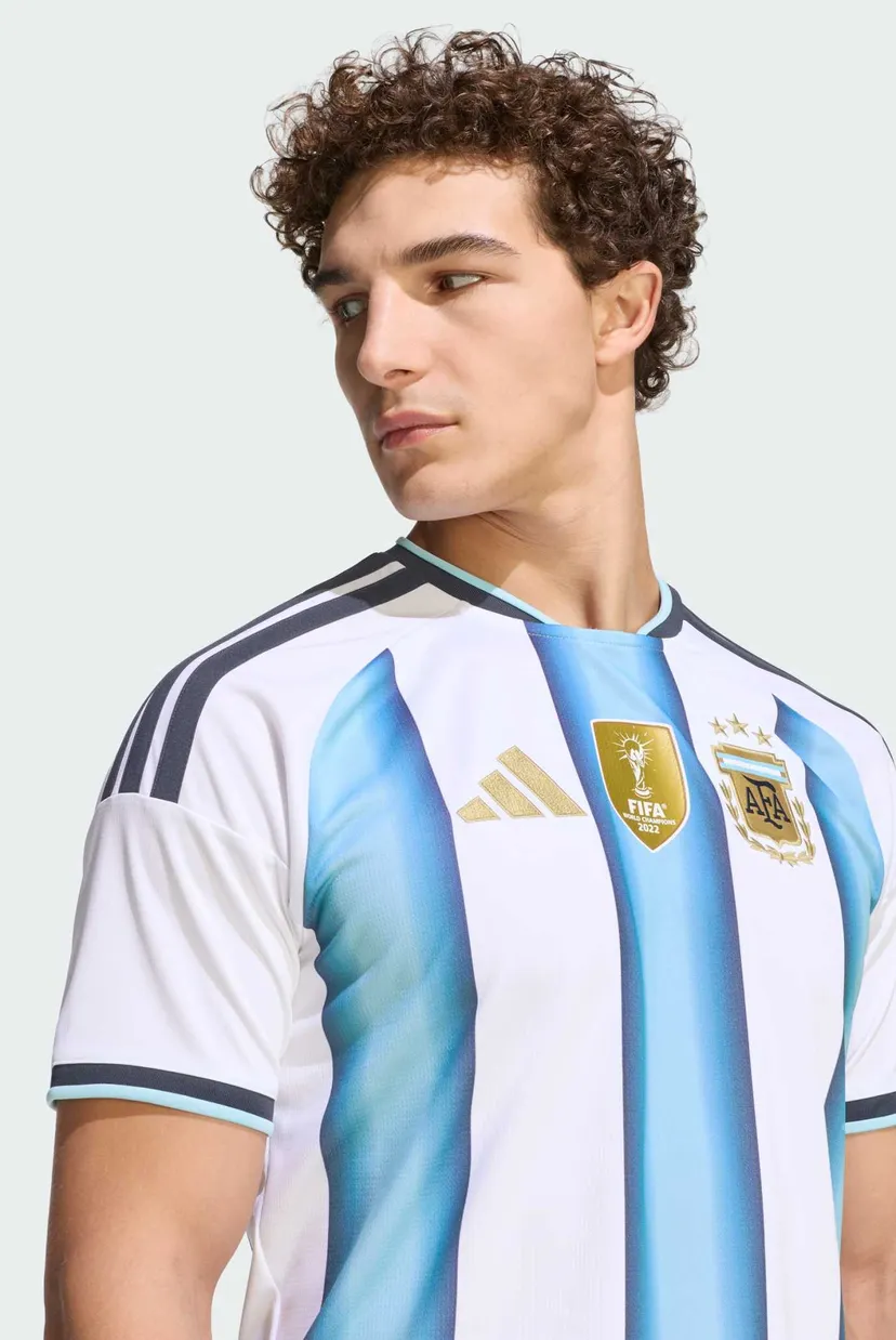 Мужская белая футболка в полоску Argentina 26 Home Replica 4