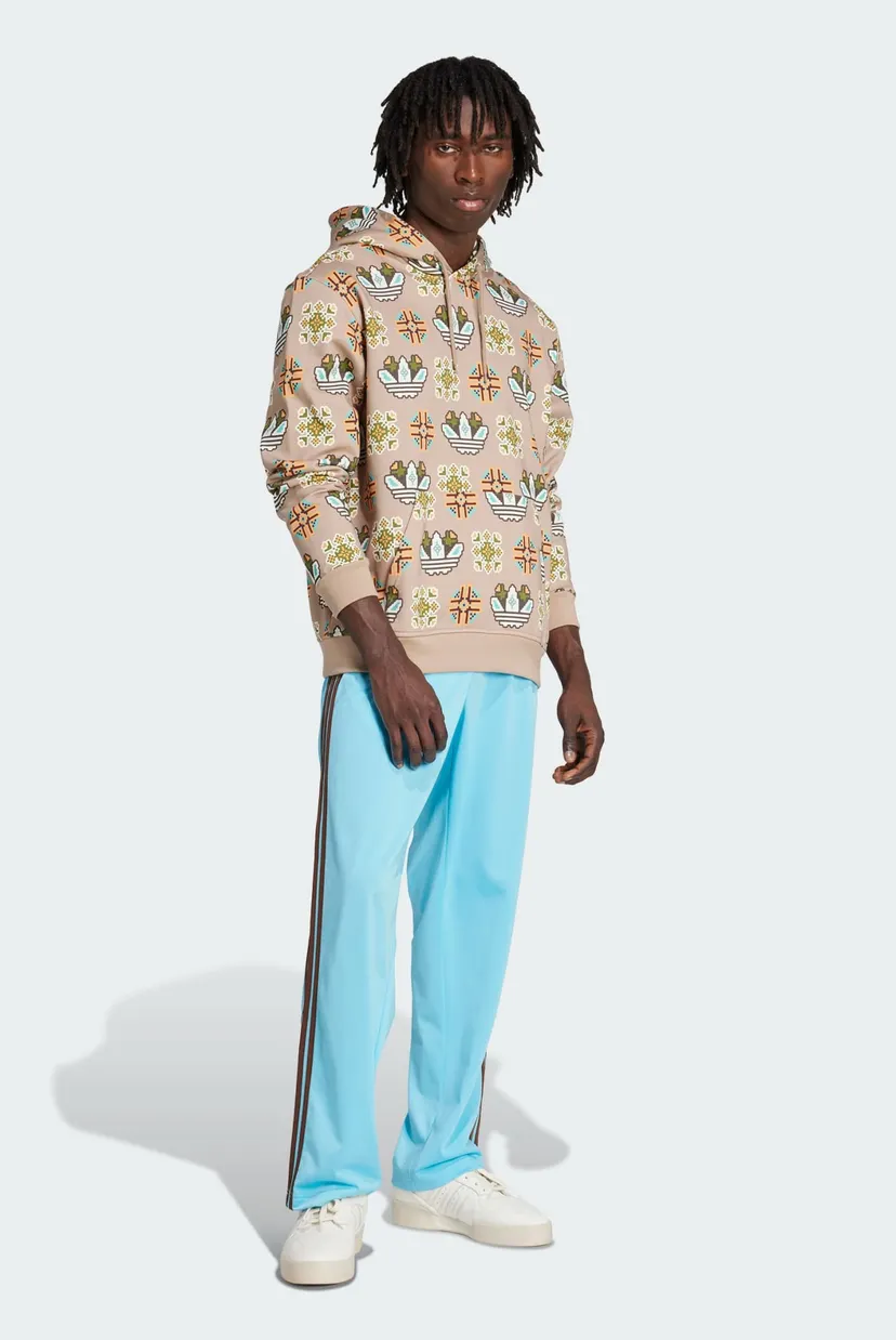 Чоловіче бежеве худі Tile Allover Print Loose adidas JW1084 — MD