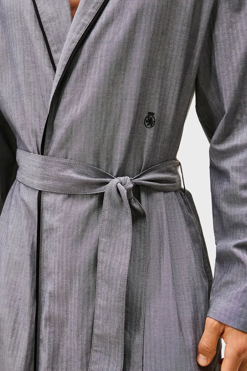 Мужской серый халат HERRINGBONE 4
